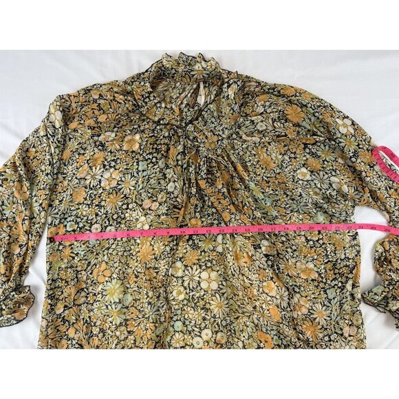 Free People Feeling Groovy Maxi Dress Floral Print Boho V-Neck M - Picture 10 of 11